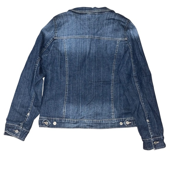 Bandolino Blu Women’s Bette Denim Jacket Size Large Blue Button Front Faded - Picture 3 of 6
